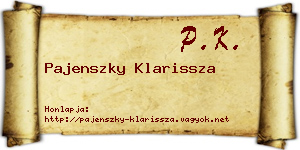 Pajenszky Klarissza névjegykártya